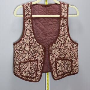 Free People Quilted Floral Vest Boho Cottagecore Sample Size S